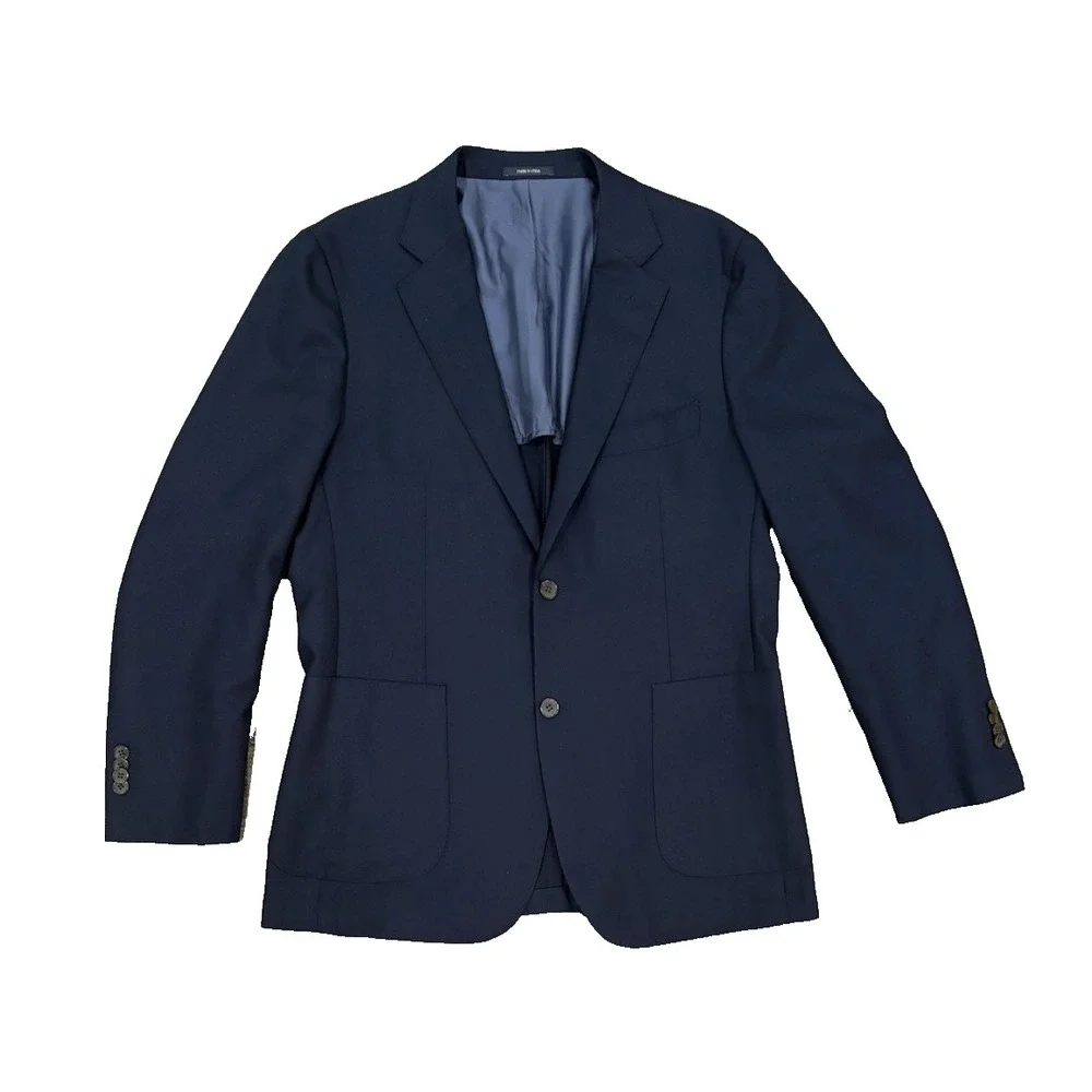 SUITSUPPLY Havana Navy Wool Blazer 56 / US 46 Vitale Barberis Canonico Italy